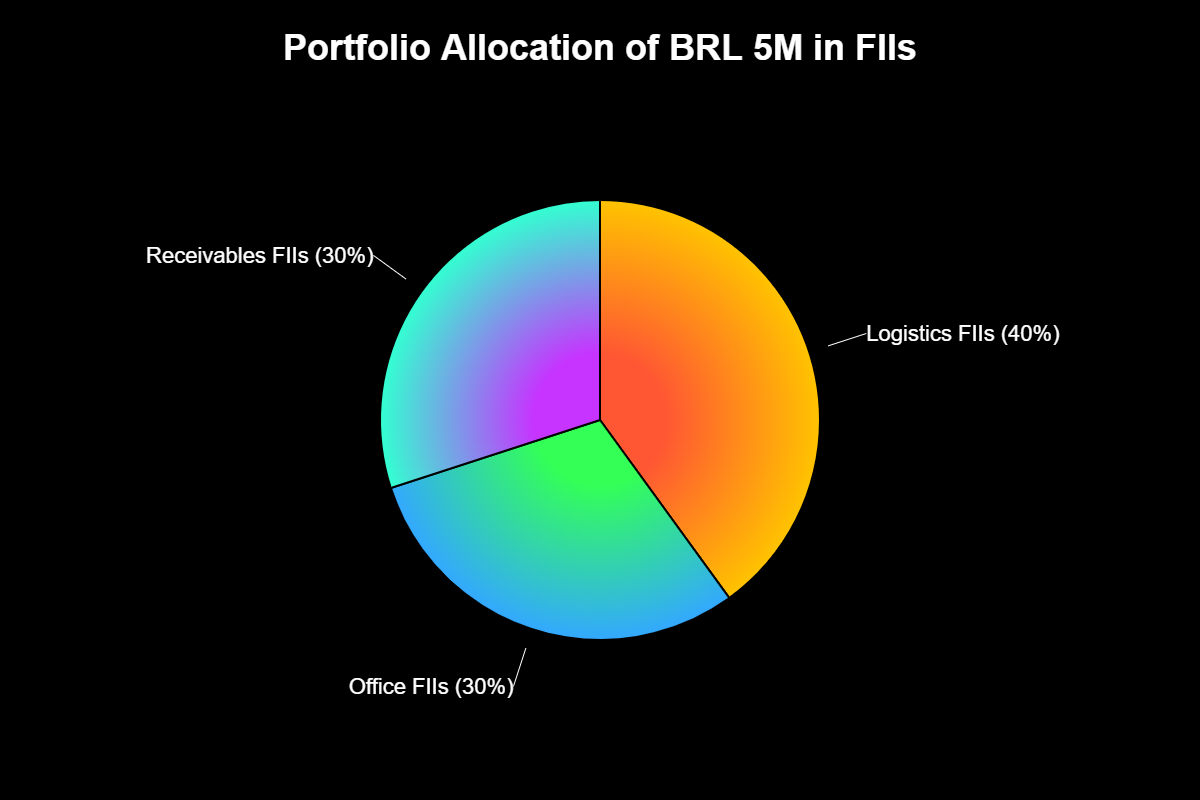 "Distribuição de R$ 5 milhões em FIIs: 40% logística, 30% escritórios, 30% recebíveis